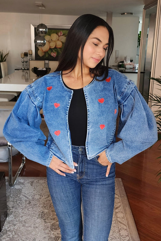 CHAQUETA MANGAS ABULLONADAS