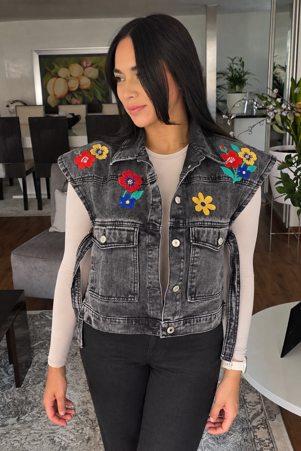 CHALECO CAPA FLORAL