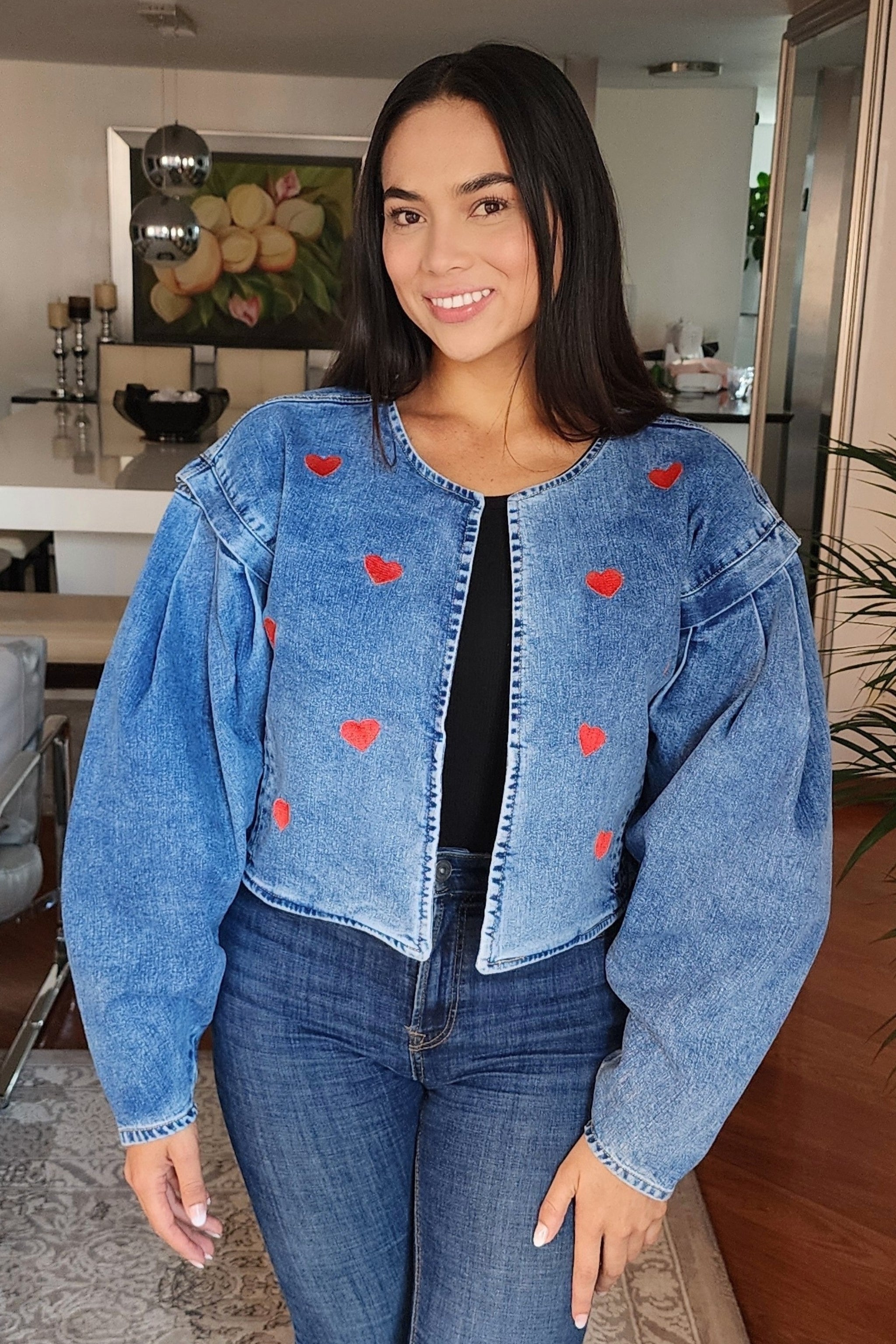 CHAQUETA MANGAS ABULLONADAS