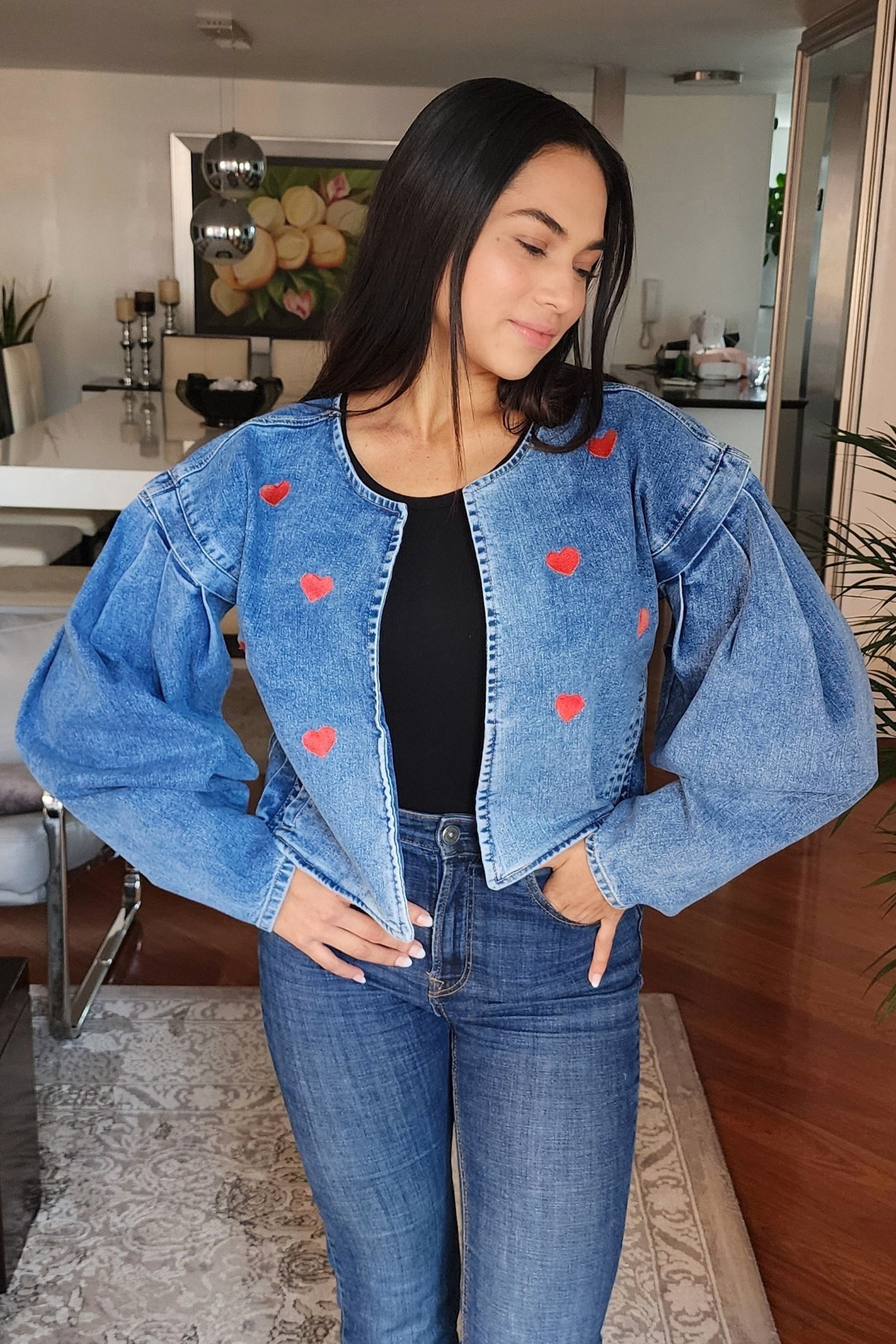 CHAQUETA MANGAS ABULLONADAS