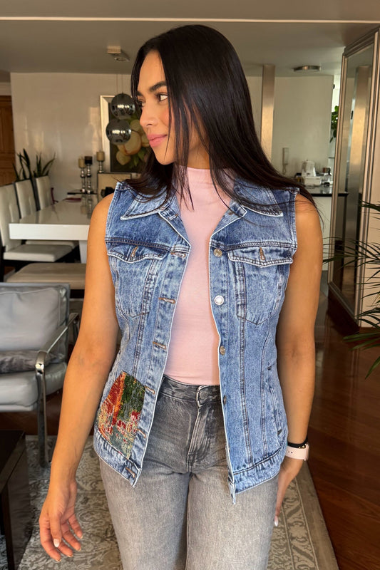 CHALECO DENIM TRAZOS