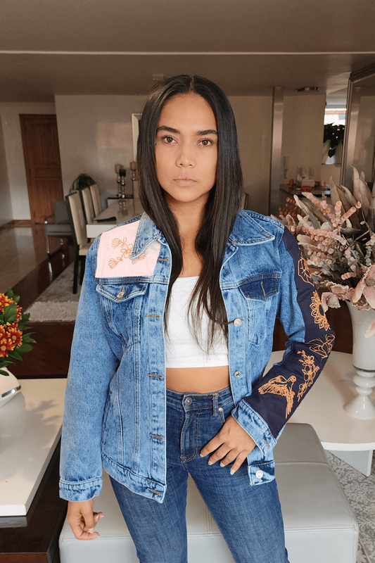 CHAQUETA FLOWER SOUL DENIM