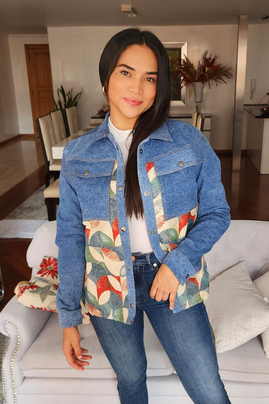 CHAQUETA RETRO BLOOM OVERSIZE