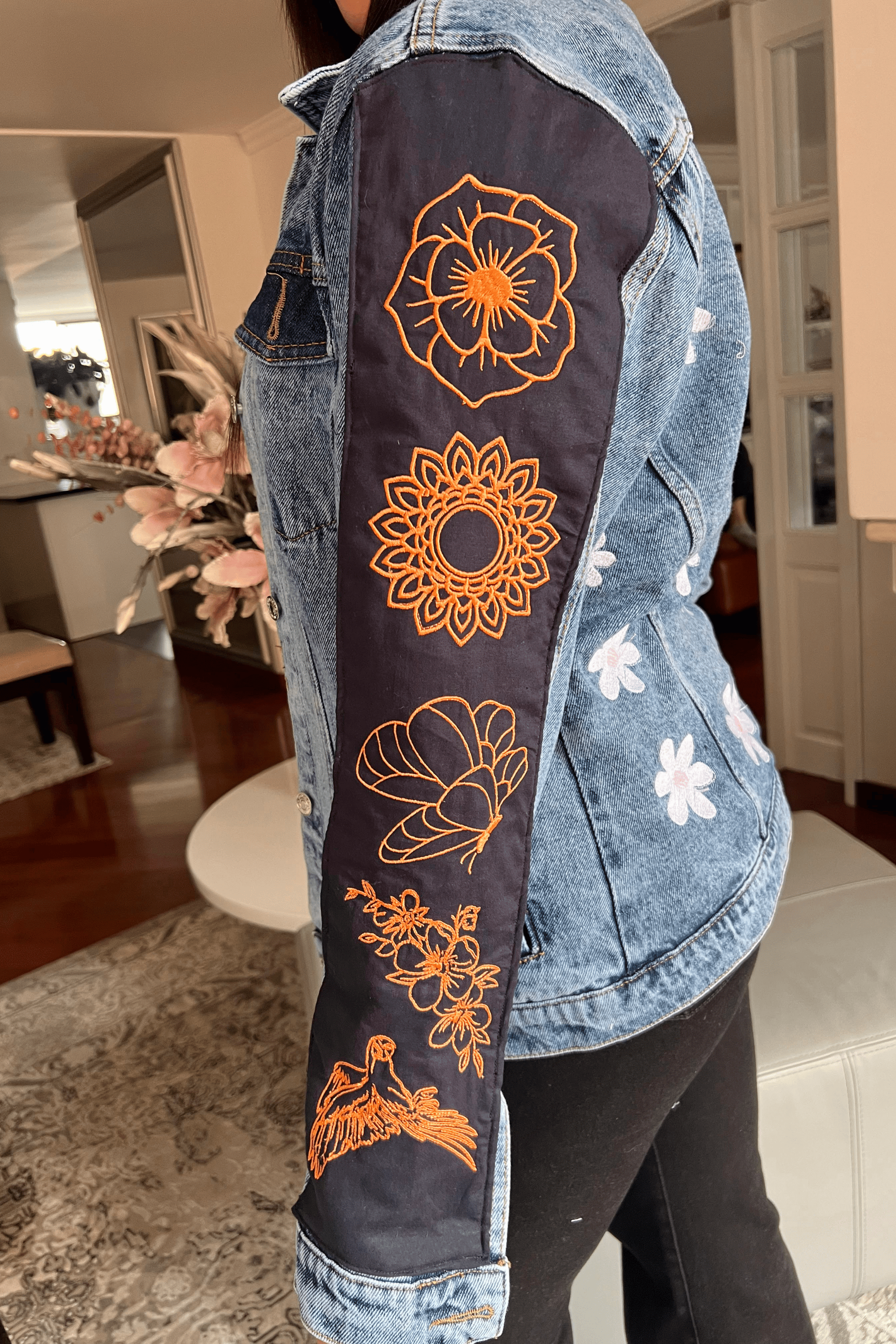 CHAQUETA FLOWER SOUL DENIM