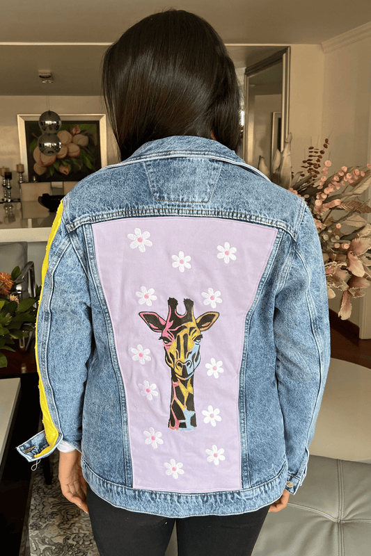 CHAQUETA ALTURA FLORAL  DENIM