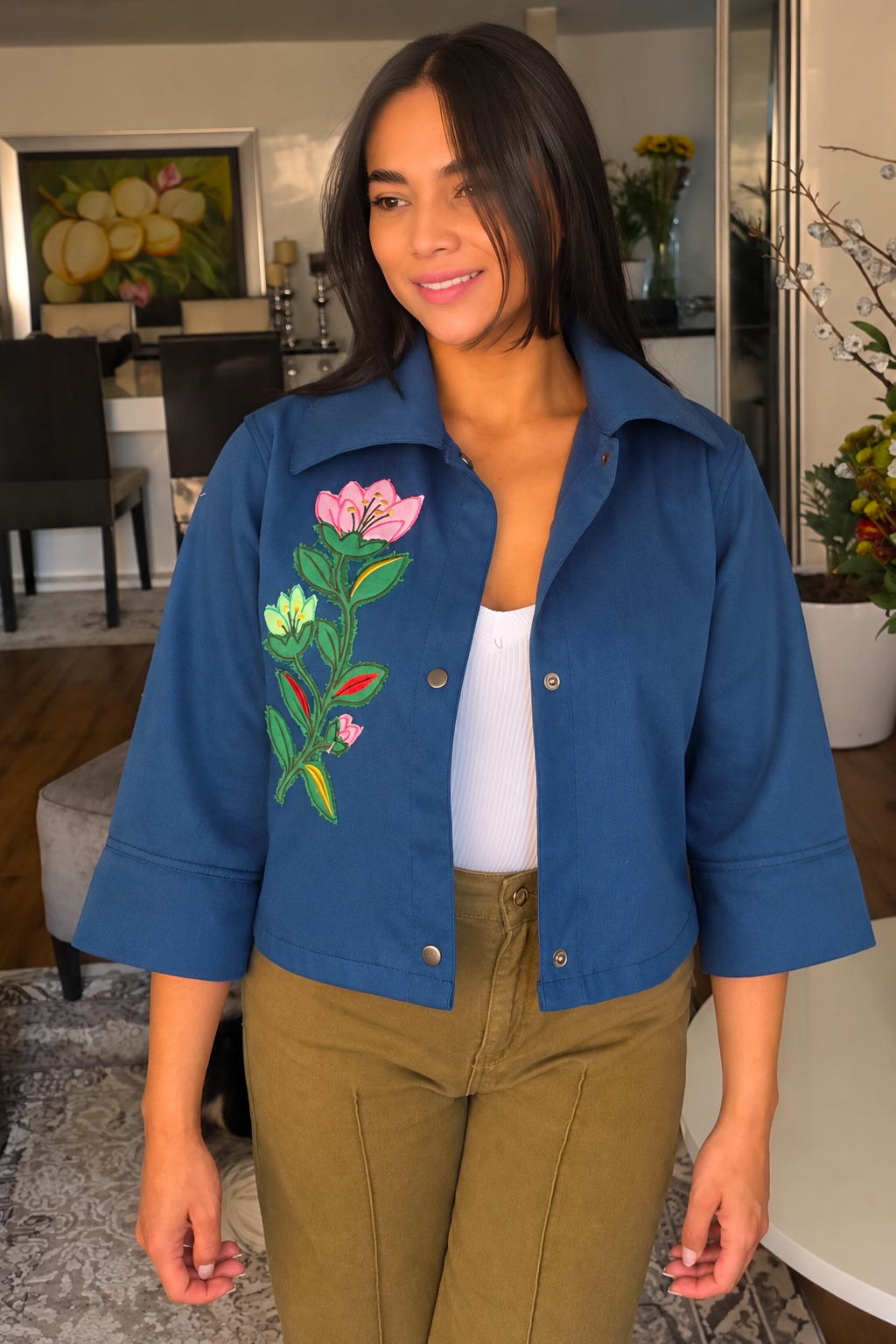 CHAQUETA CROP FLORENCIA