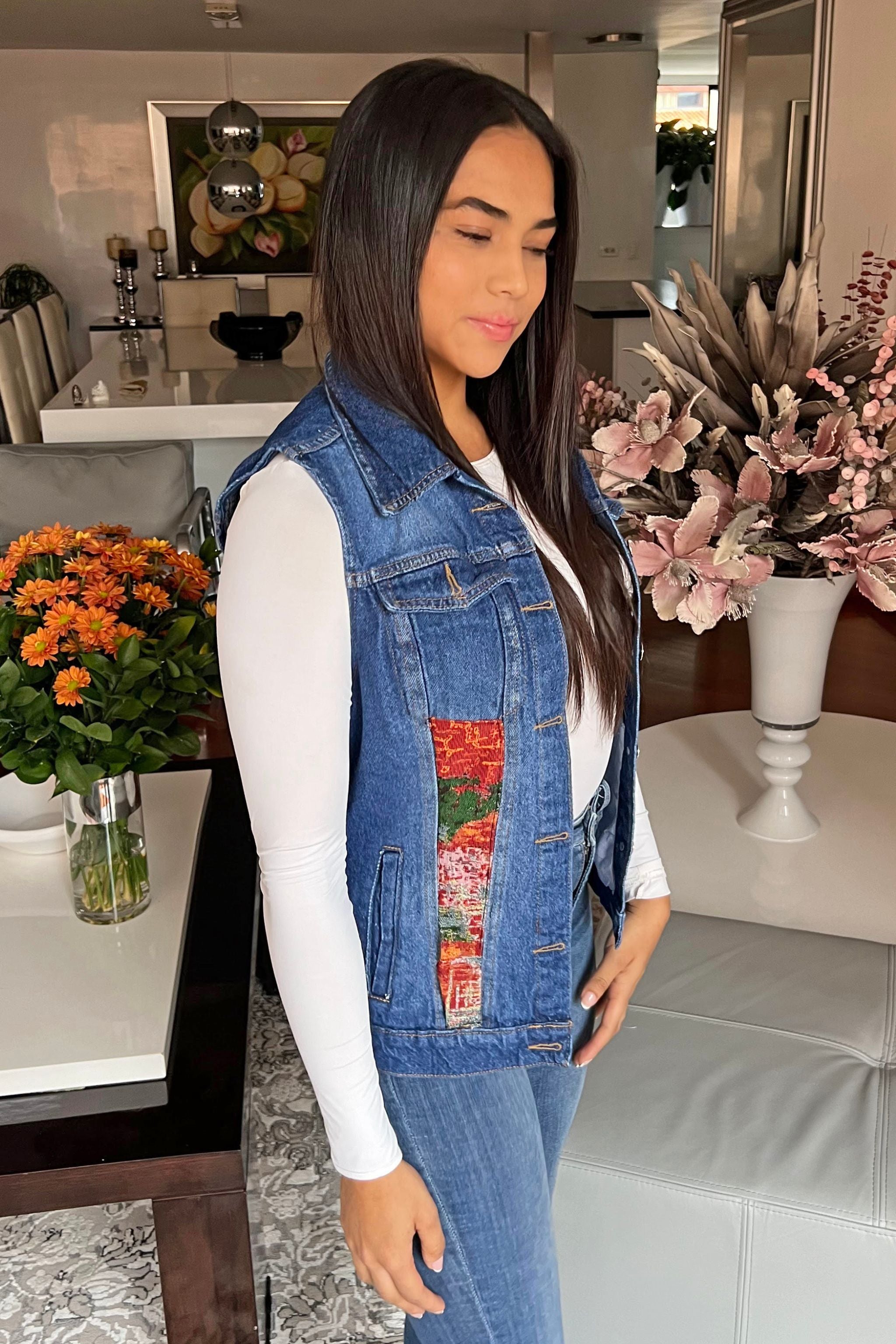 CHALECO DENIM TRAZOS