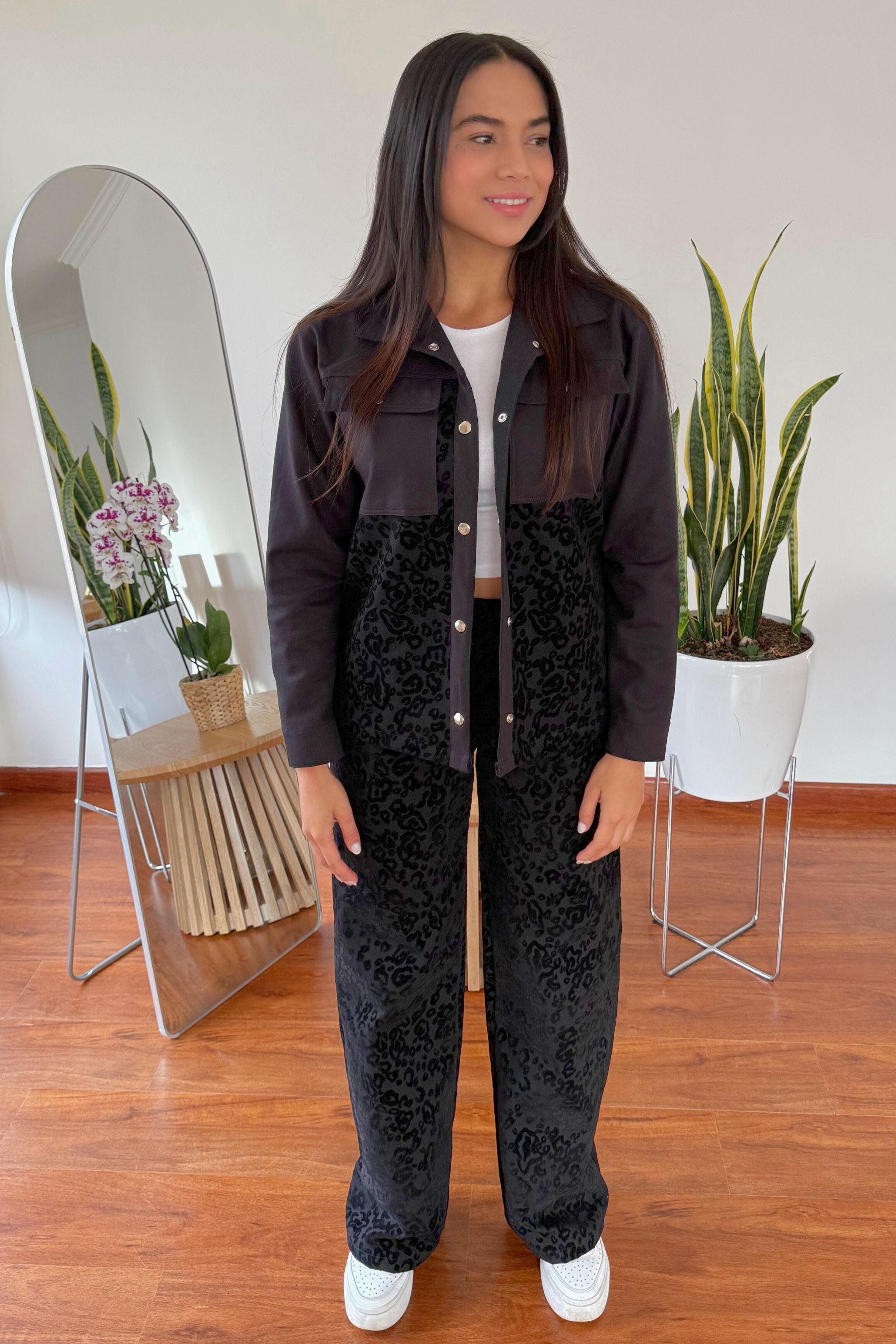 PANTALÓN  ANIMAL PRINT NEGRO