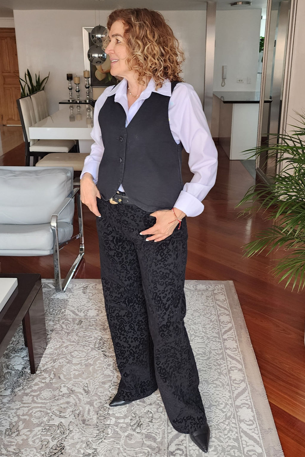 PANTALÓN  ANIMAL PRINT NEGRO