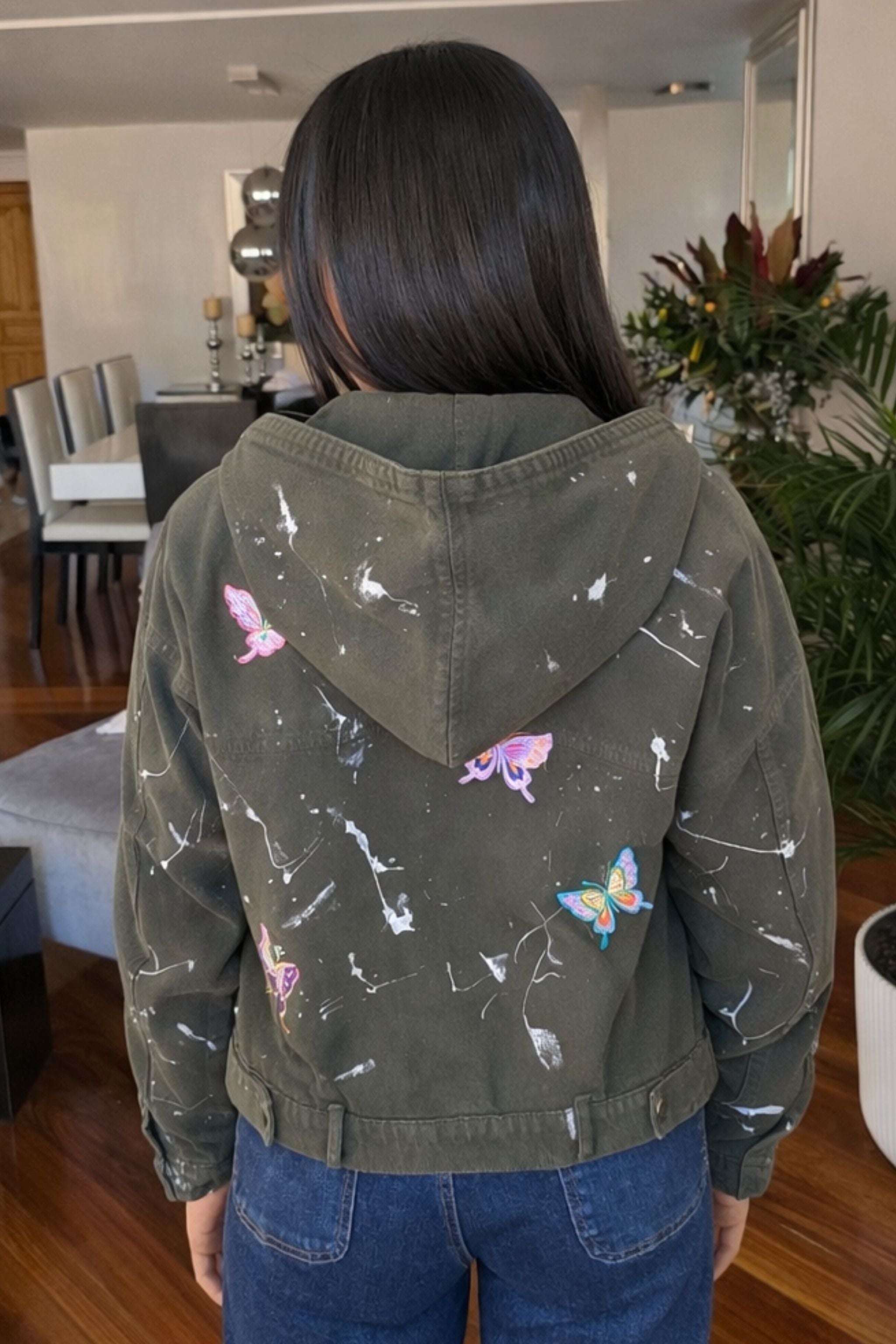 CHAQUETA CROP MARIPOSAS