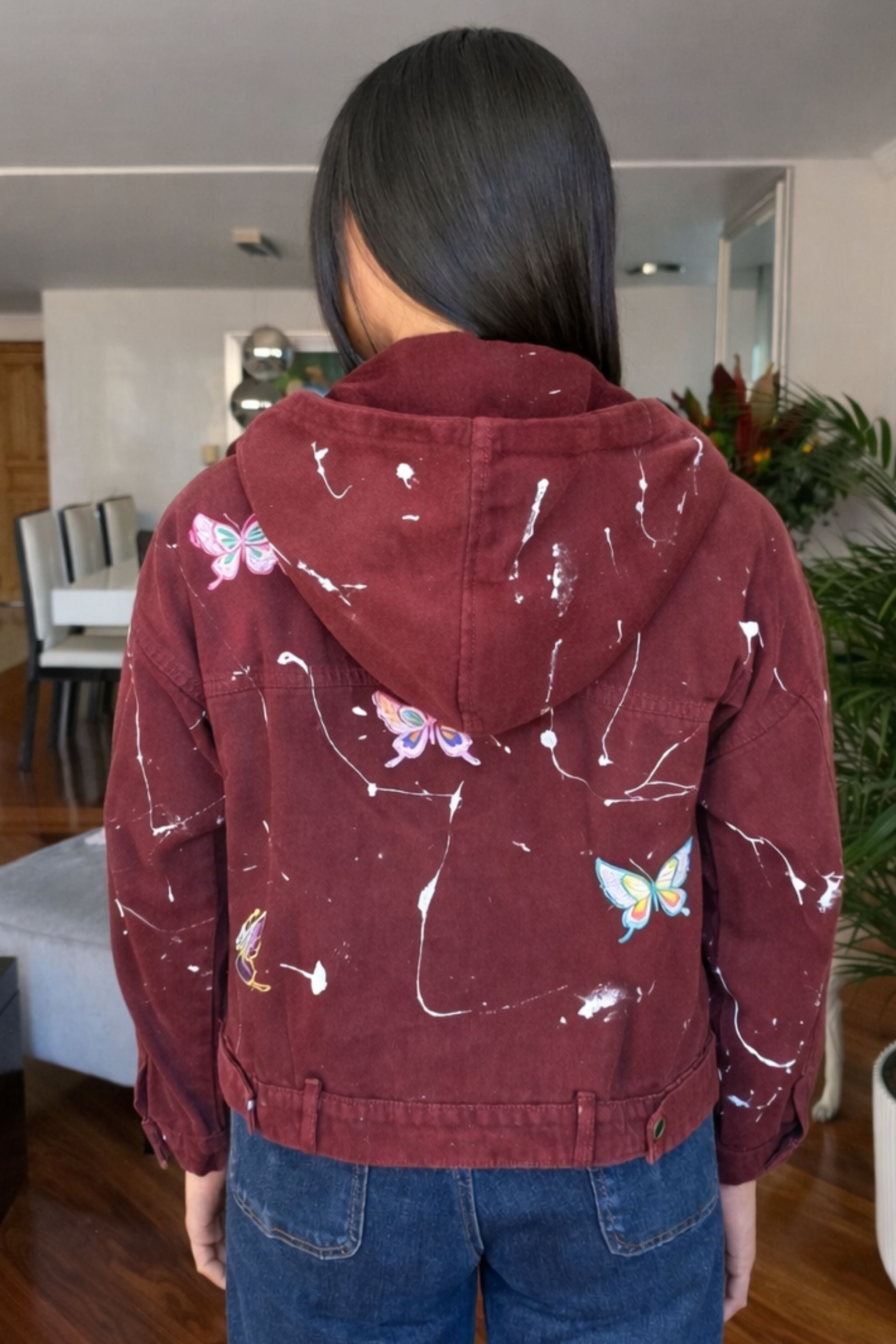 CHAQUETA CROP MARIPOSAS