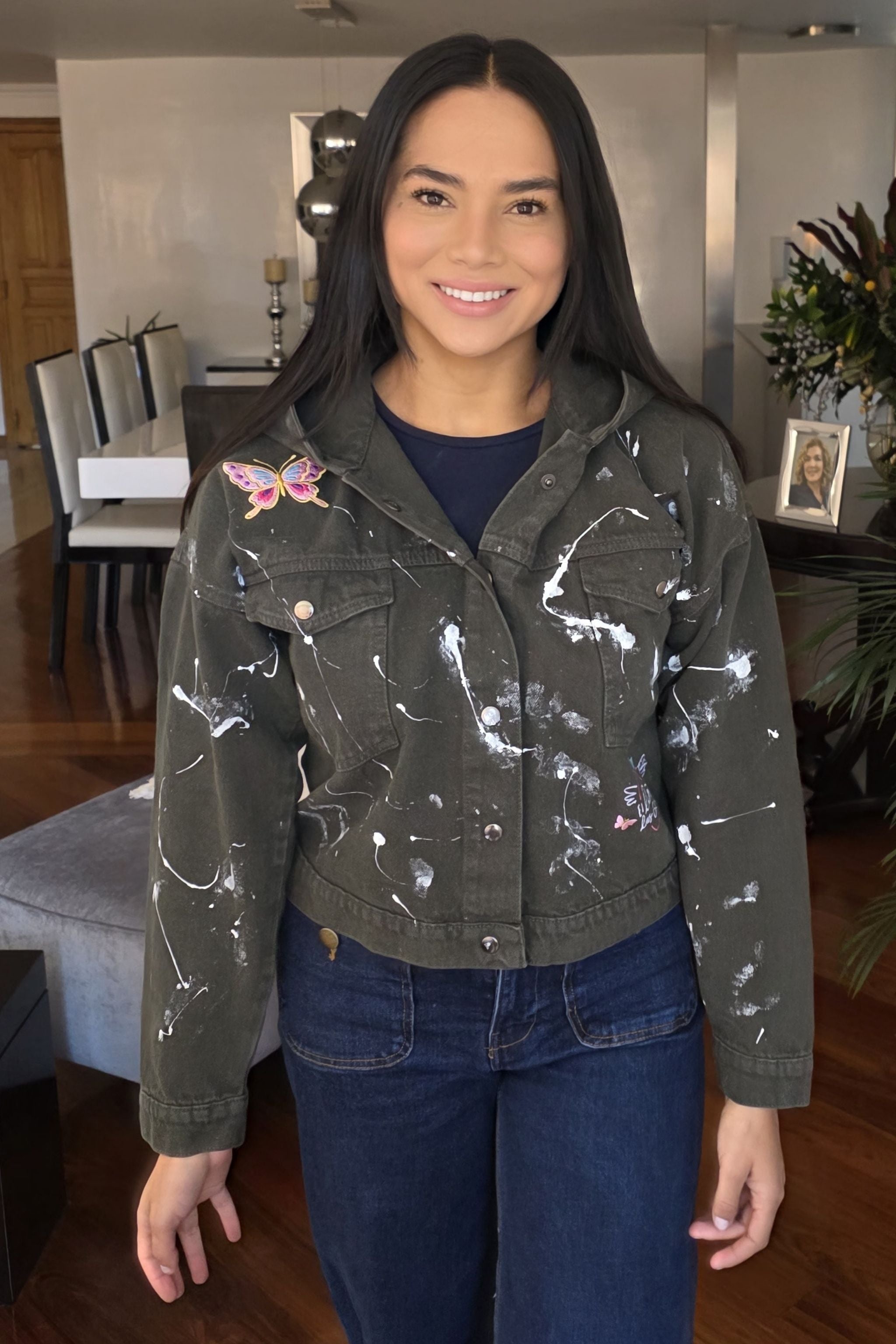 CHAQUETA CROP MARIPOSAS