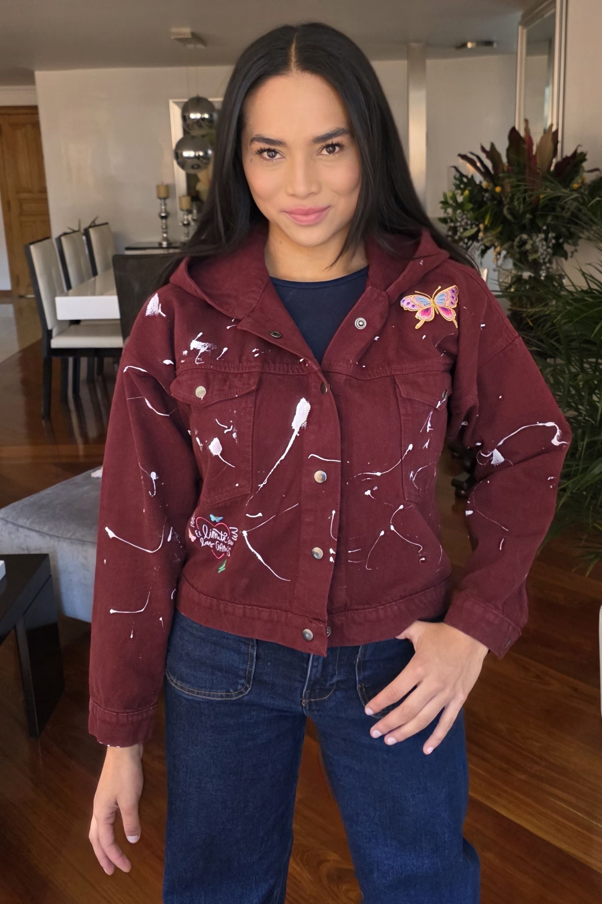 CHAQUETA CROP MARIPOSAS