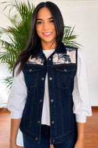 CHALECO FLORES BLUE