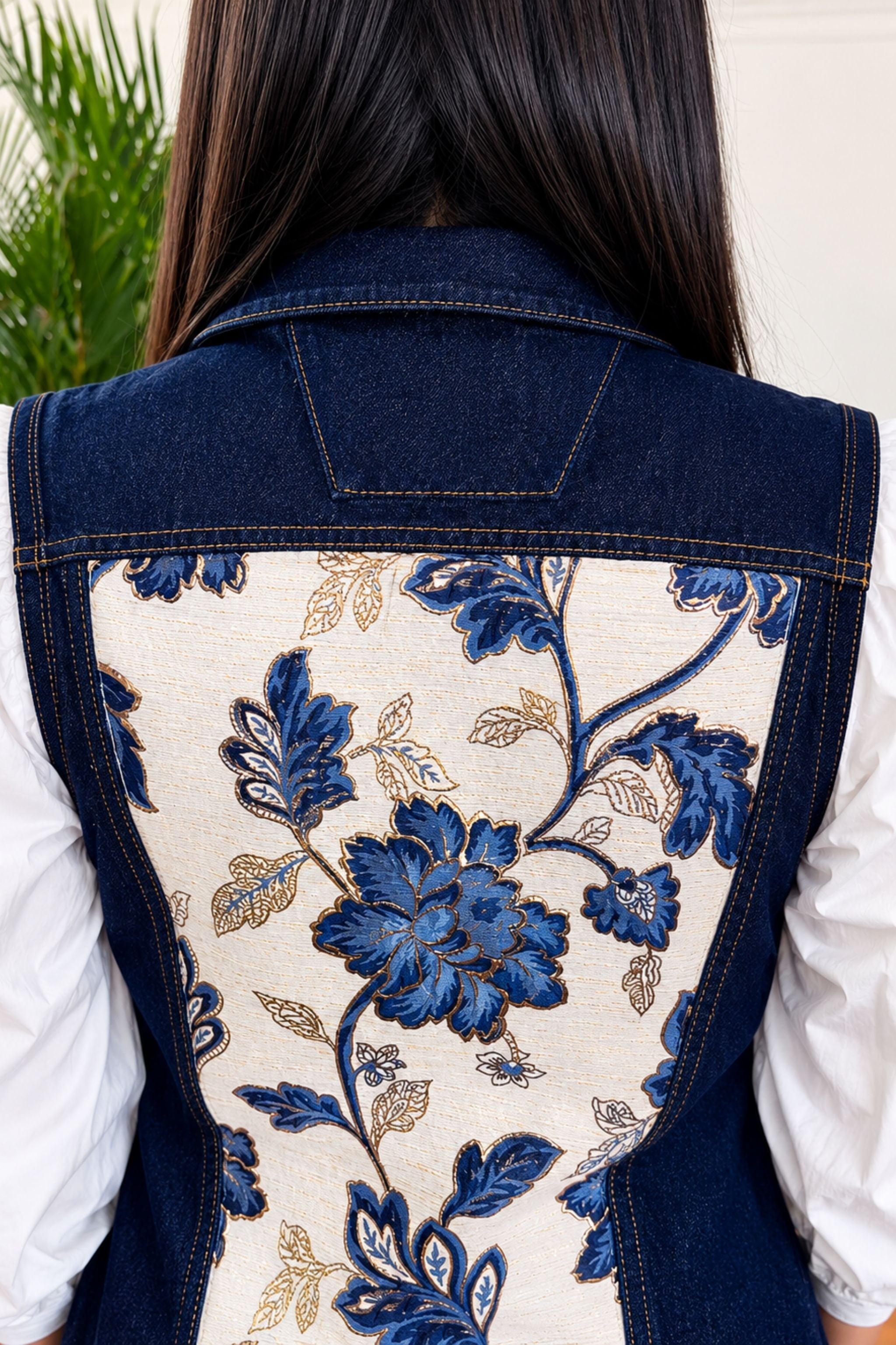 CHALECO FLORES BLUE