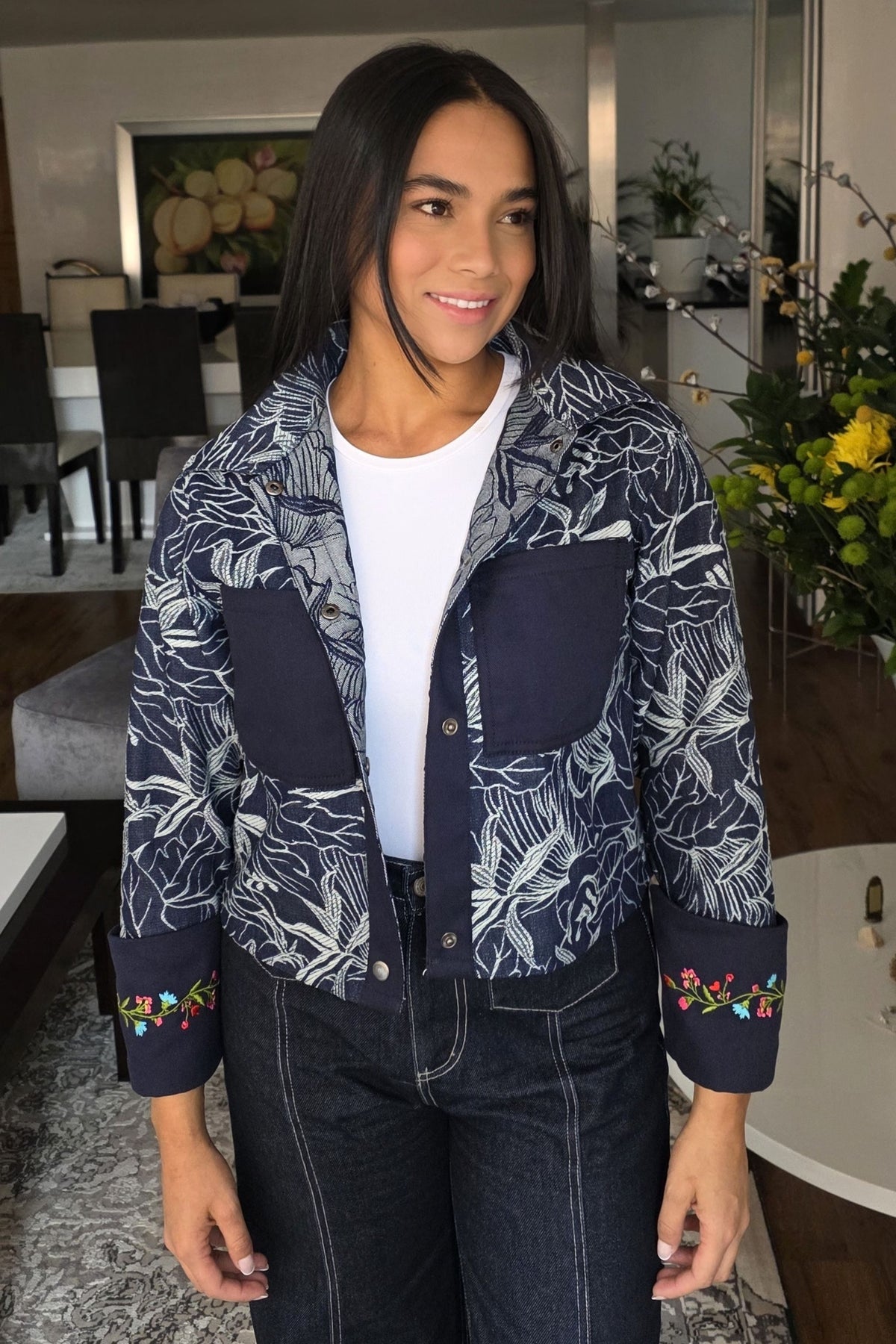 CHAQUETA CROP BOTANICA
