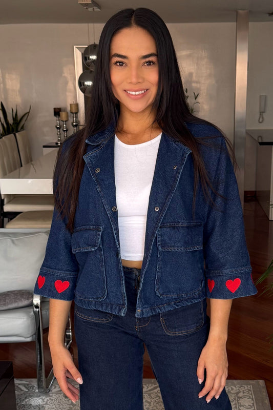CHAQUETA CROP CORAZONES