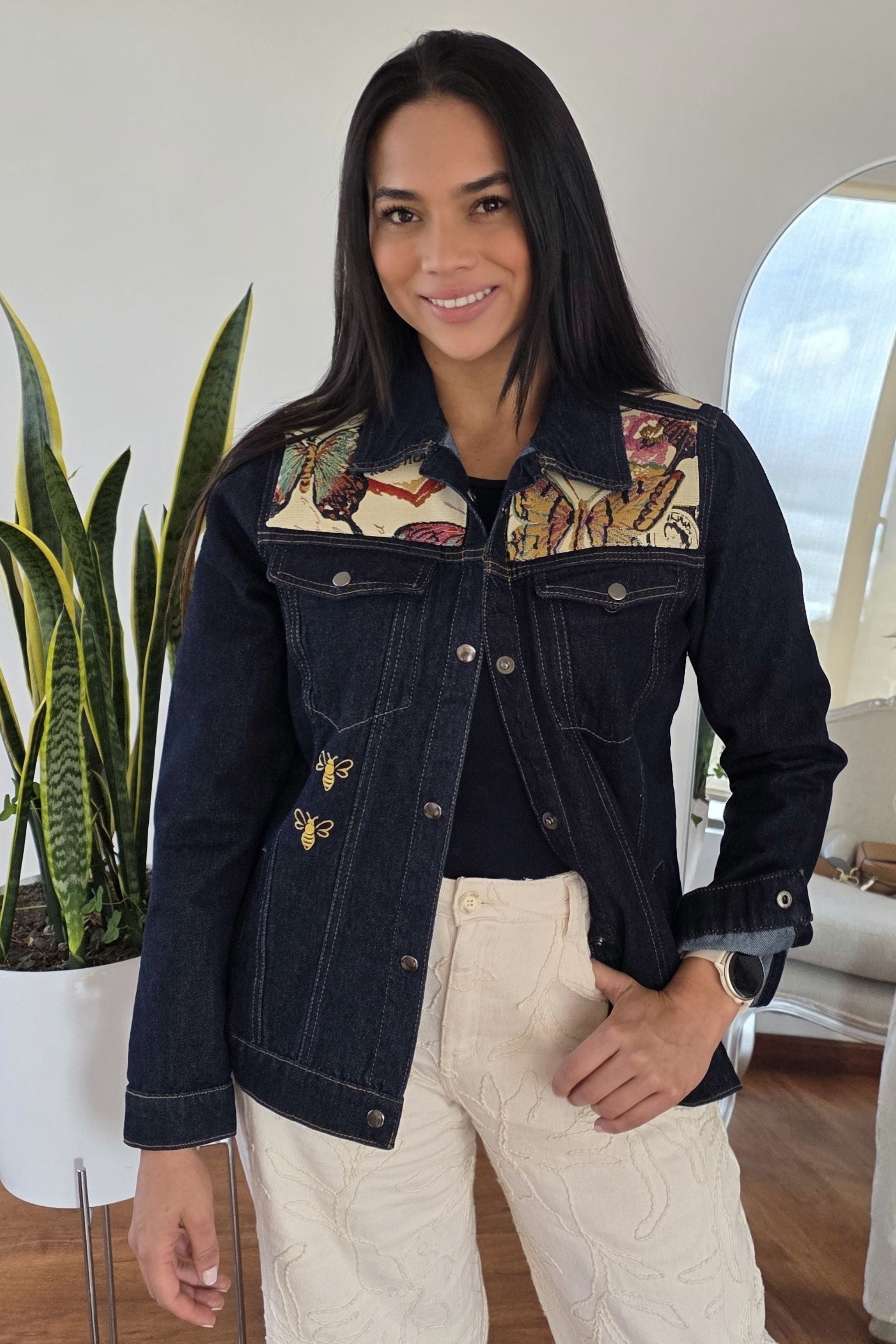 CHAQUETA DENIM ABEJAS