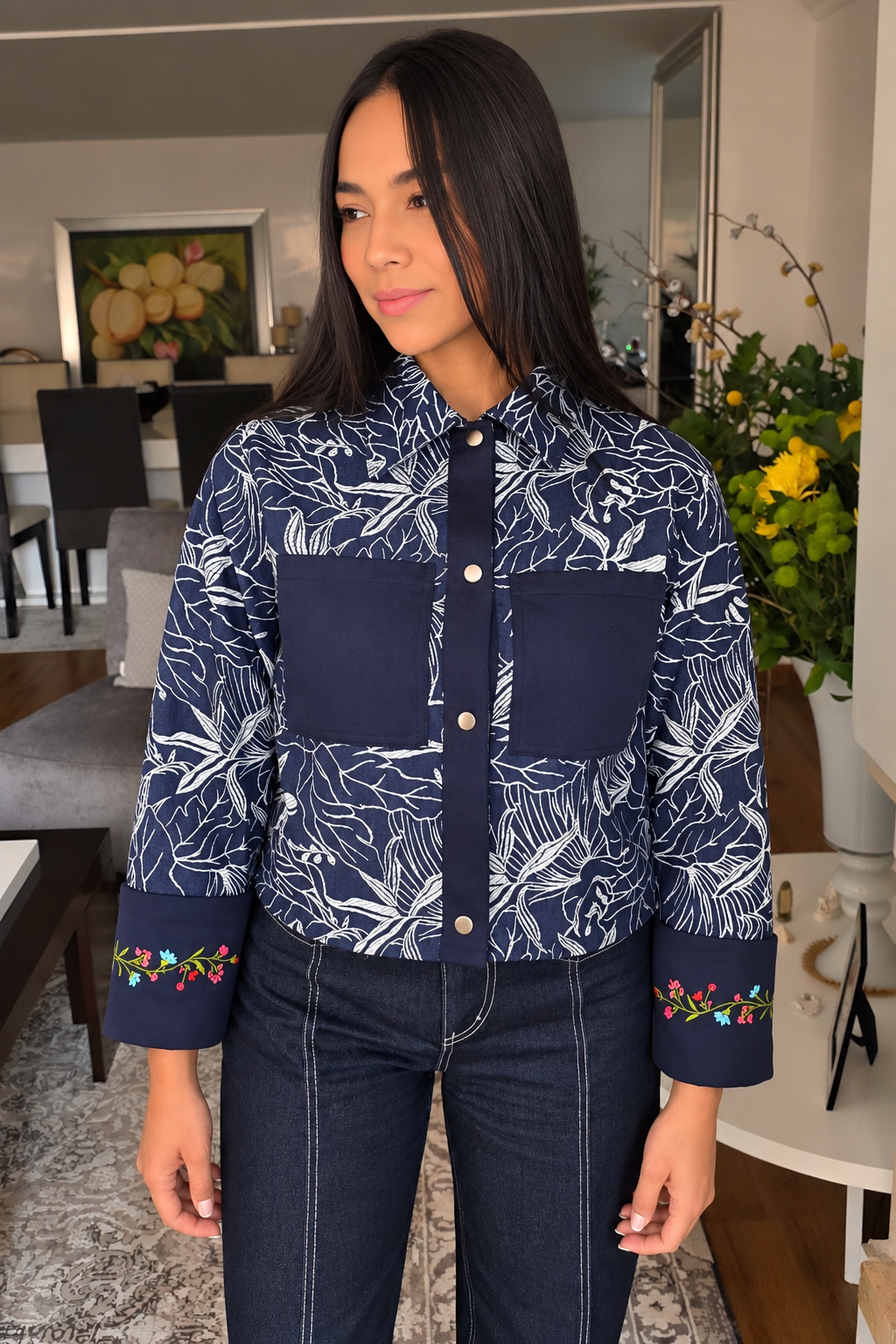 CHAQUETA CROP BOTANICA