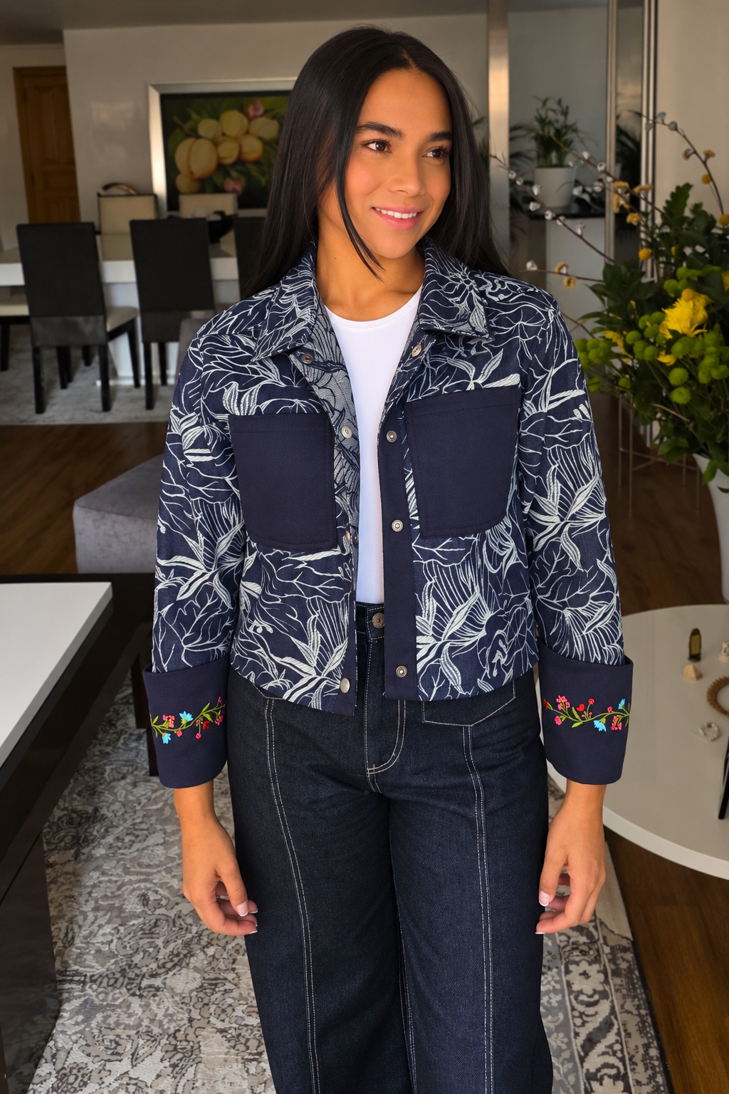 CHAQUETA CROP BOTANICA